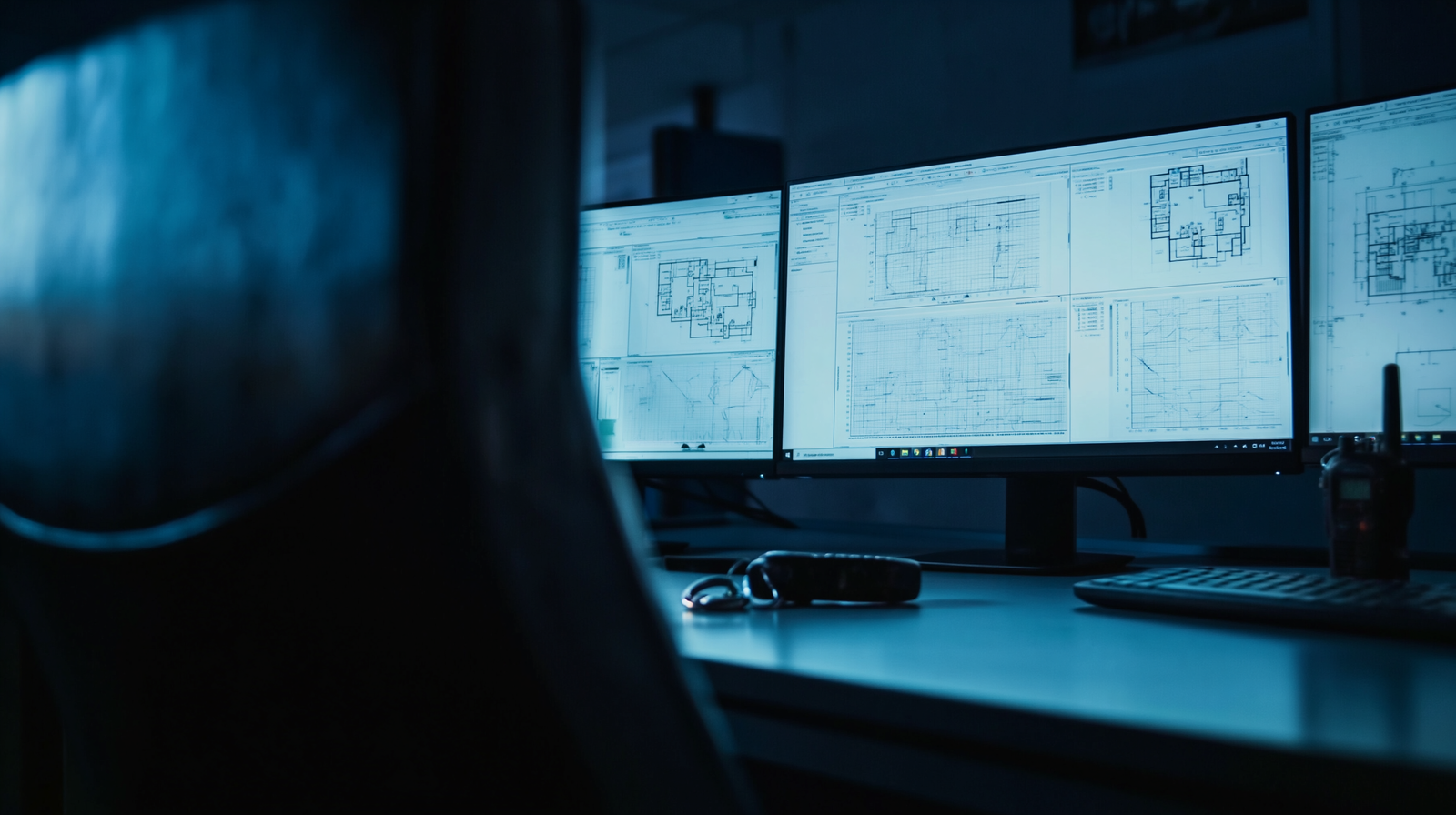 Building management system screen monitoring commercial site security